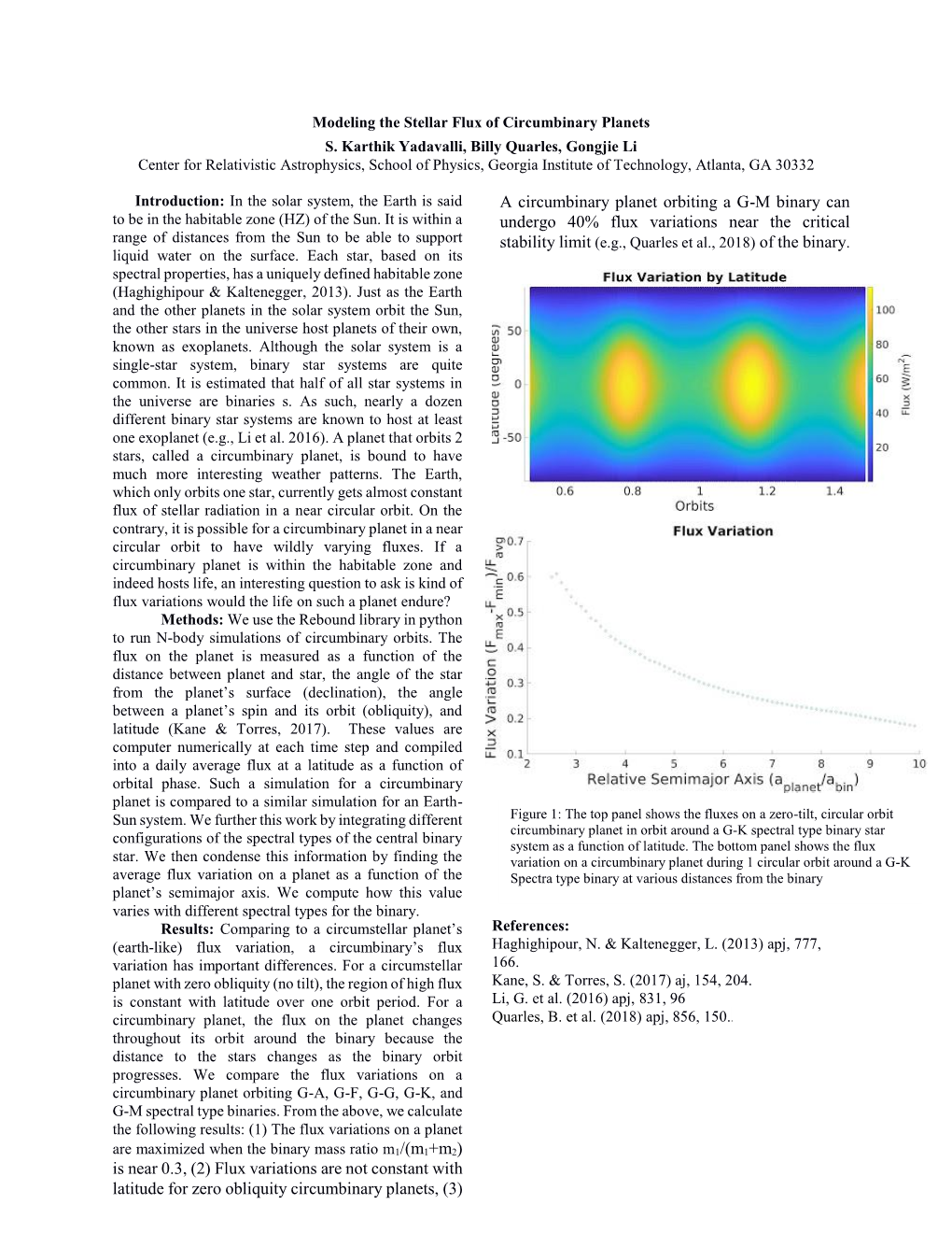 Is Near 0.3, (2) Flux Variations Are Not Constant with Latitude for Zero Obliquity Circumbinary Planets, (3) a Circumbinary Plan