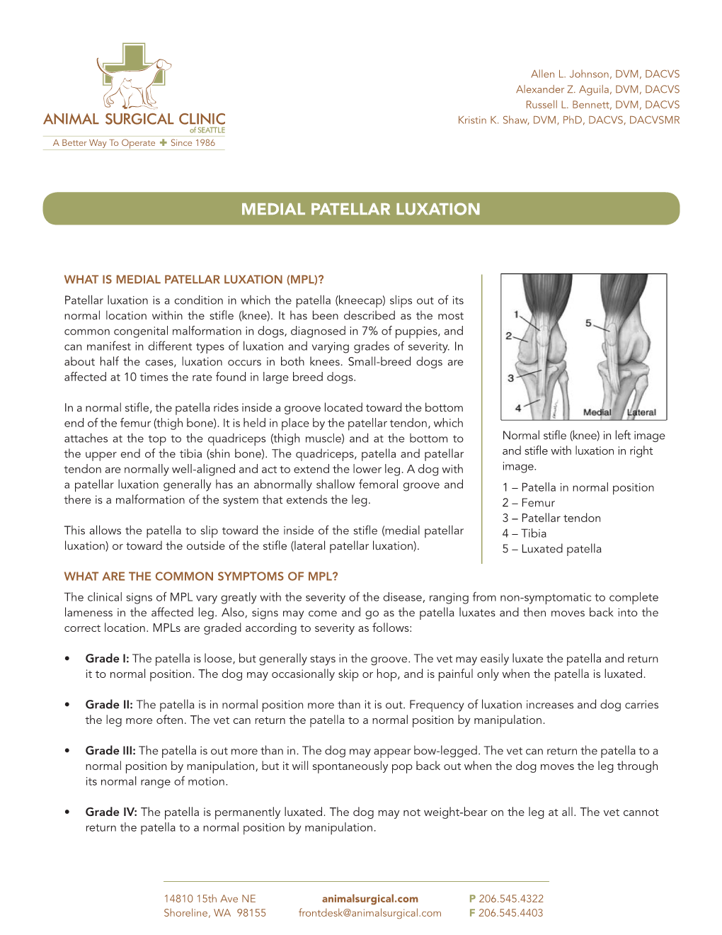 Medial Patellar Luxation