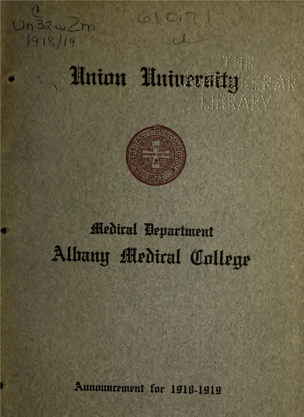 Albany Medical College Announcement