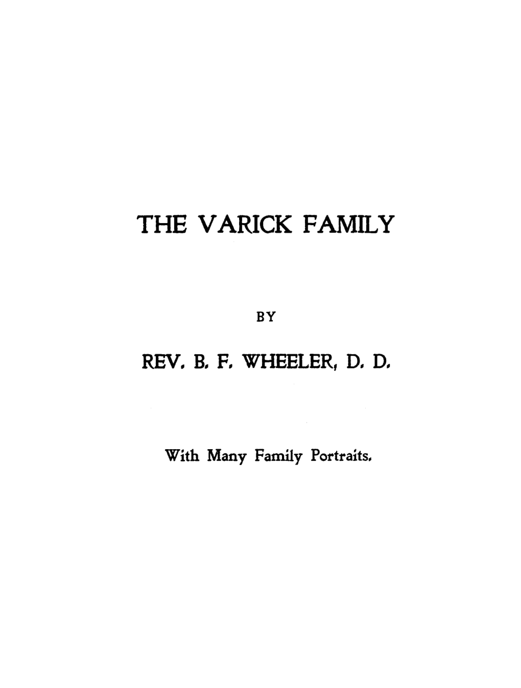 The Varick Family