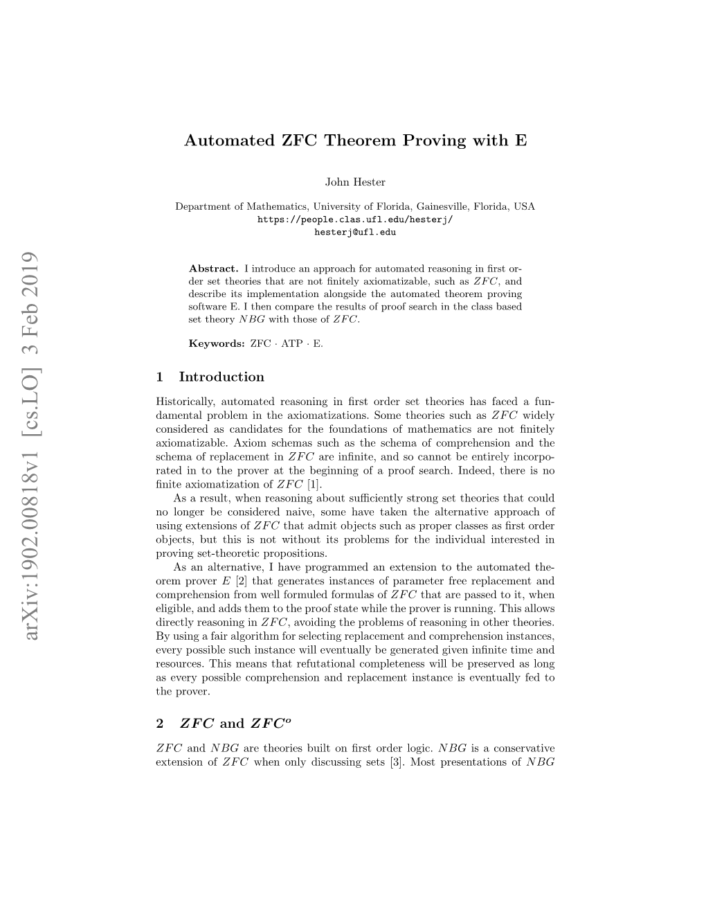 Automated ZFC Theorem Proving with E