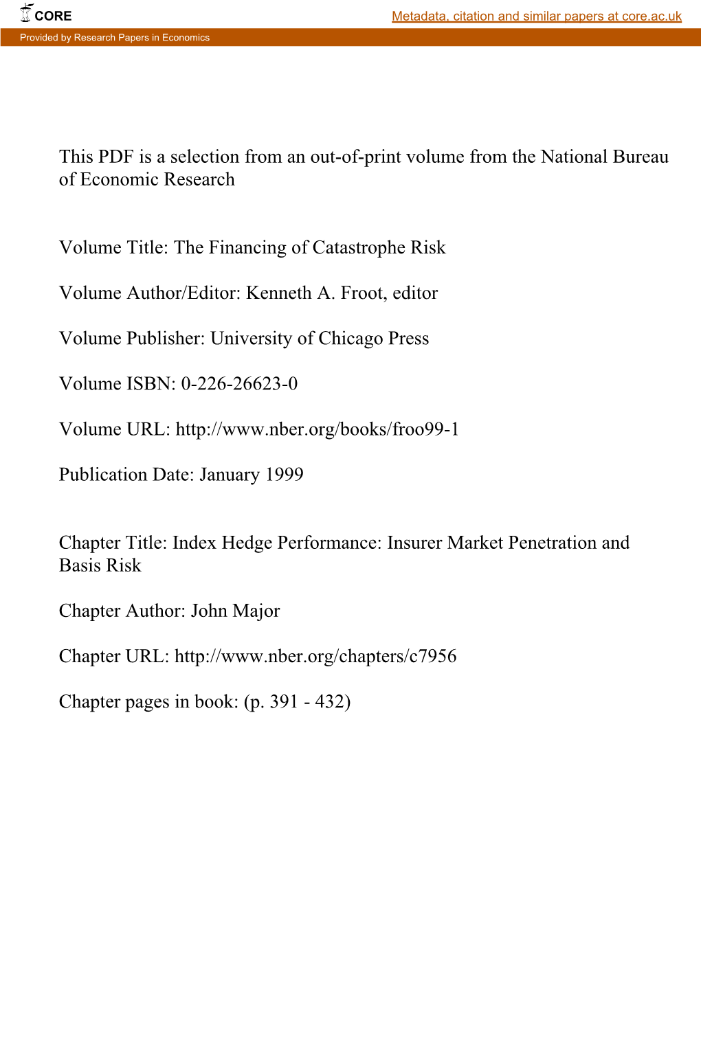 Hedge Performance: Insurer Market Penetration and Basis Risk