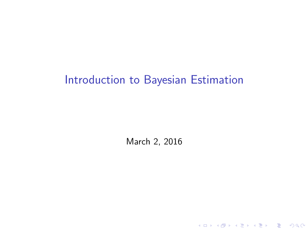 Introduction to Bayesian Estimation