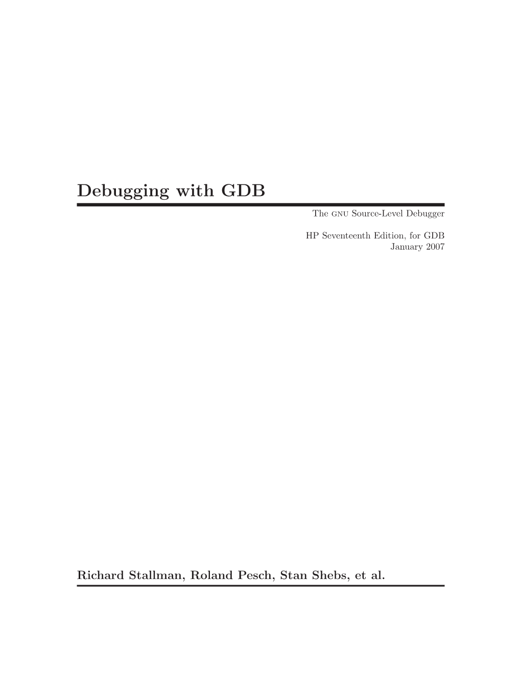Debugging with GDB
