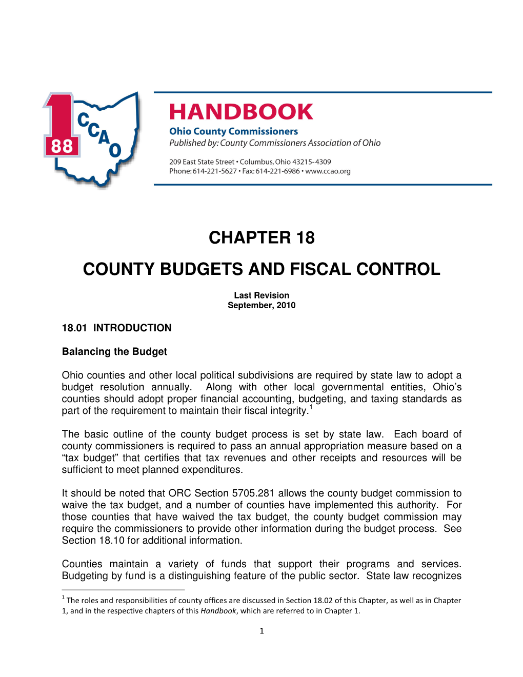 Chapter 18 County Budgets and Fiscal Control