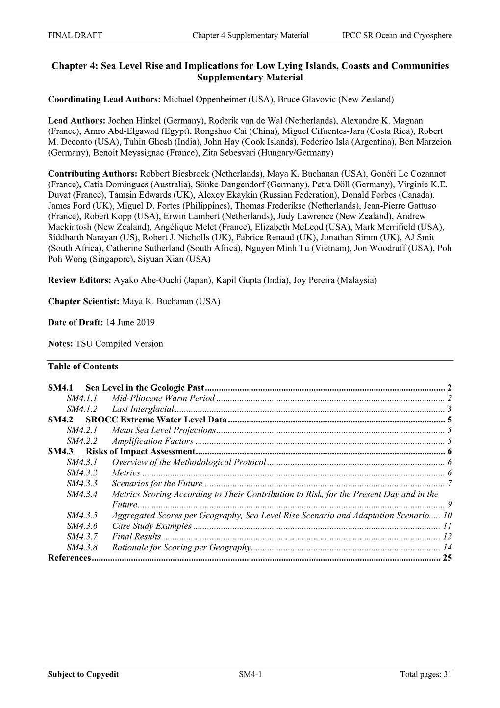 Chapter 4: Sea Level Rise and Implications for Low Lying Islands, Coasts and Communities Supplementary Material