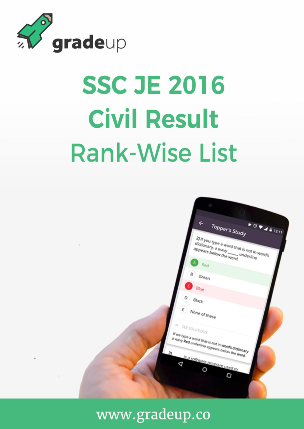 SSC JE 2016 Civil Rank-Wise List