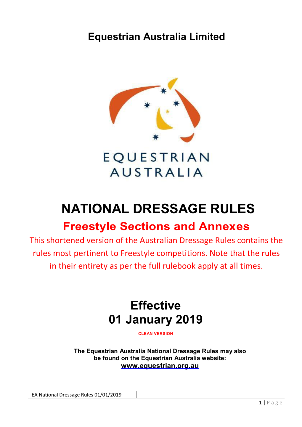 National Dressage Rules