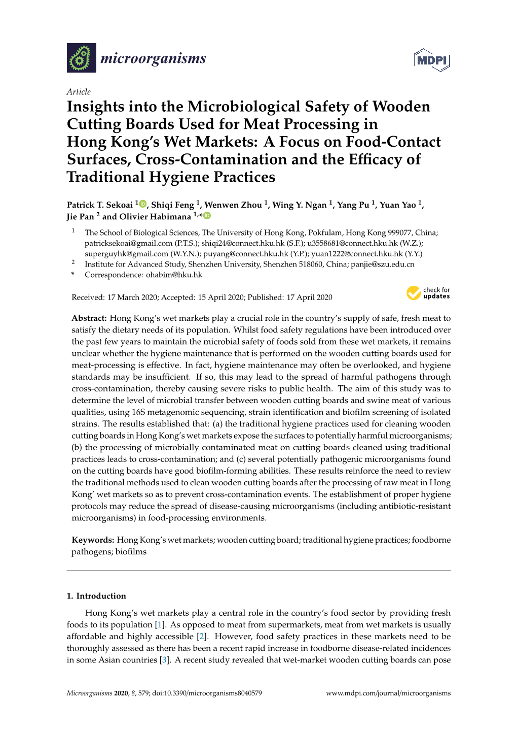 Insights Into the Microbiological Safety of Wooden