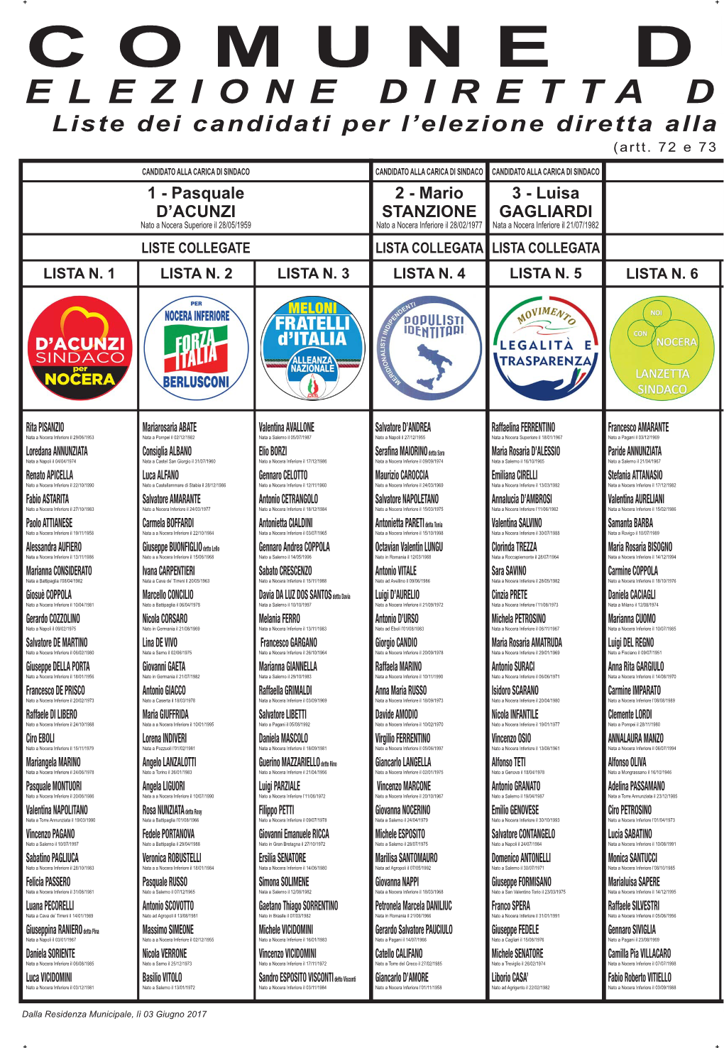 Liste NOCERA INFERIORE Montaggio 2017.Indd