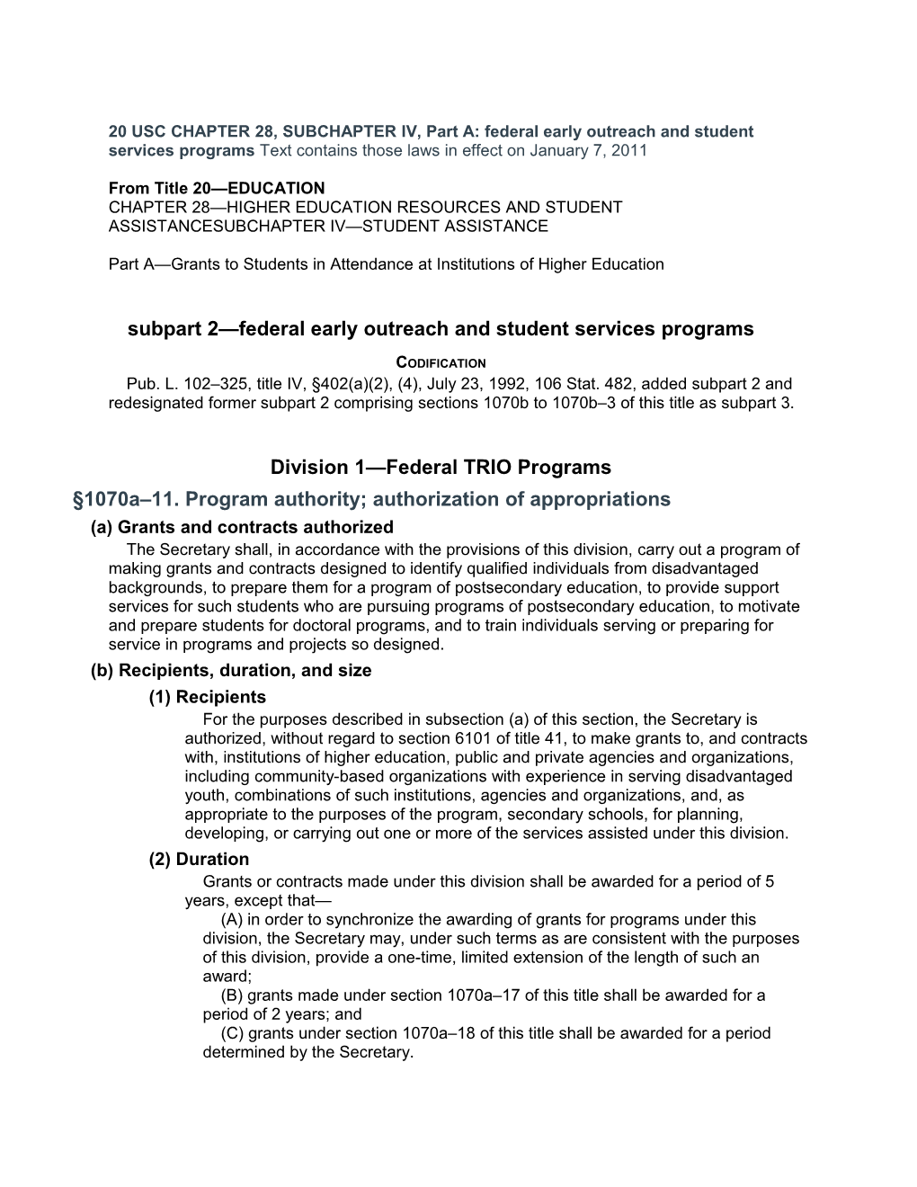 Program Statute - TRIO and GEAR up (MS Word)