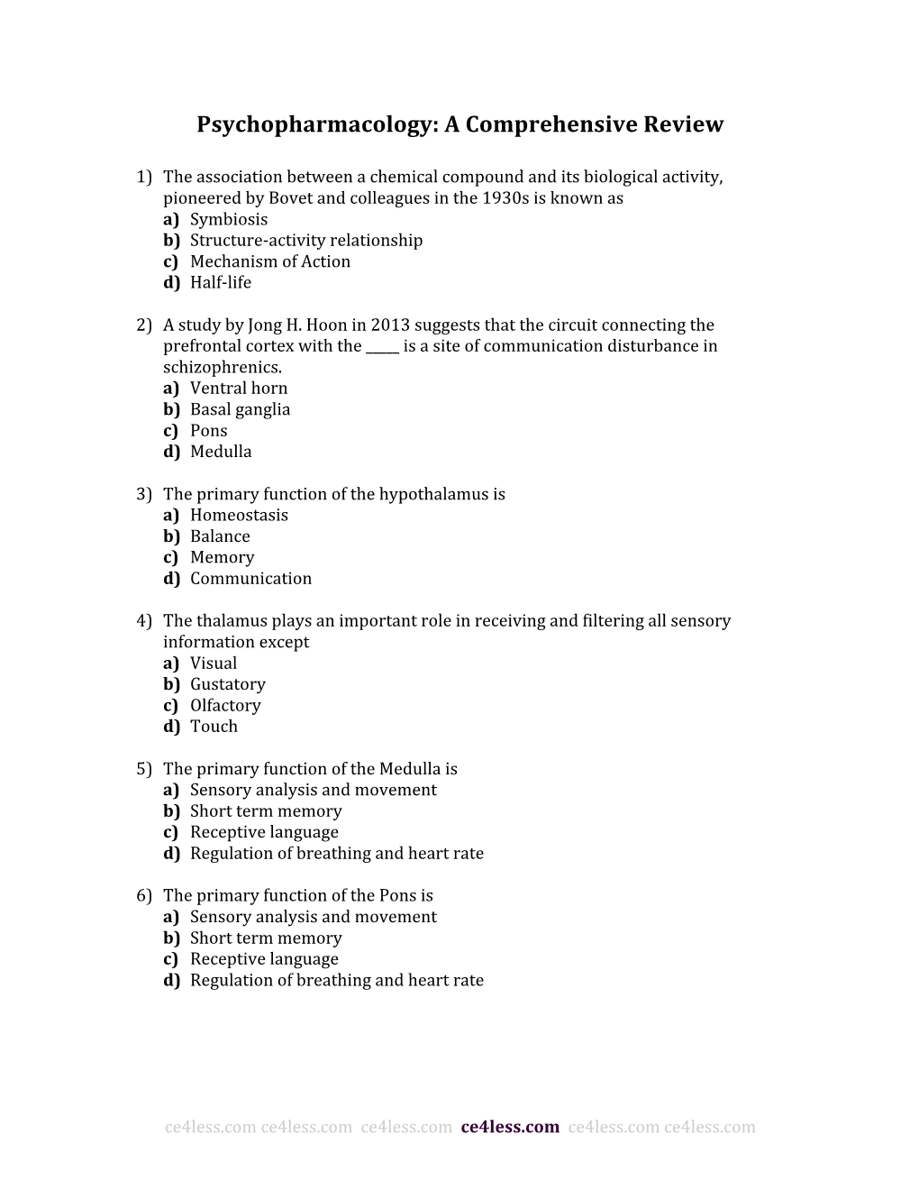 Psychopharmacology: a Comprehensive Review