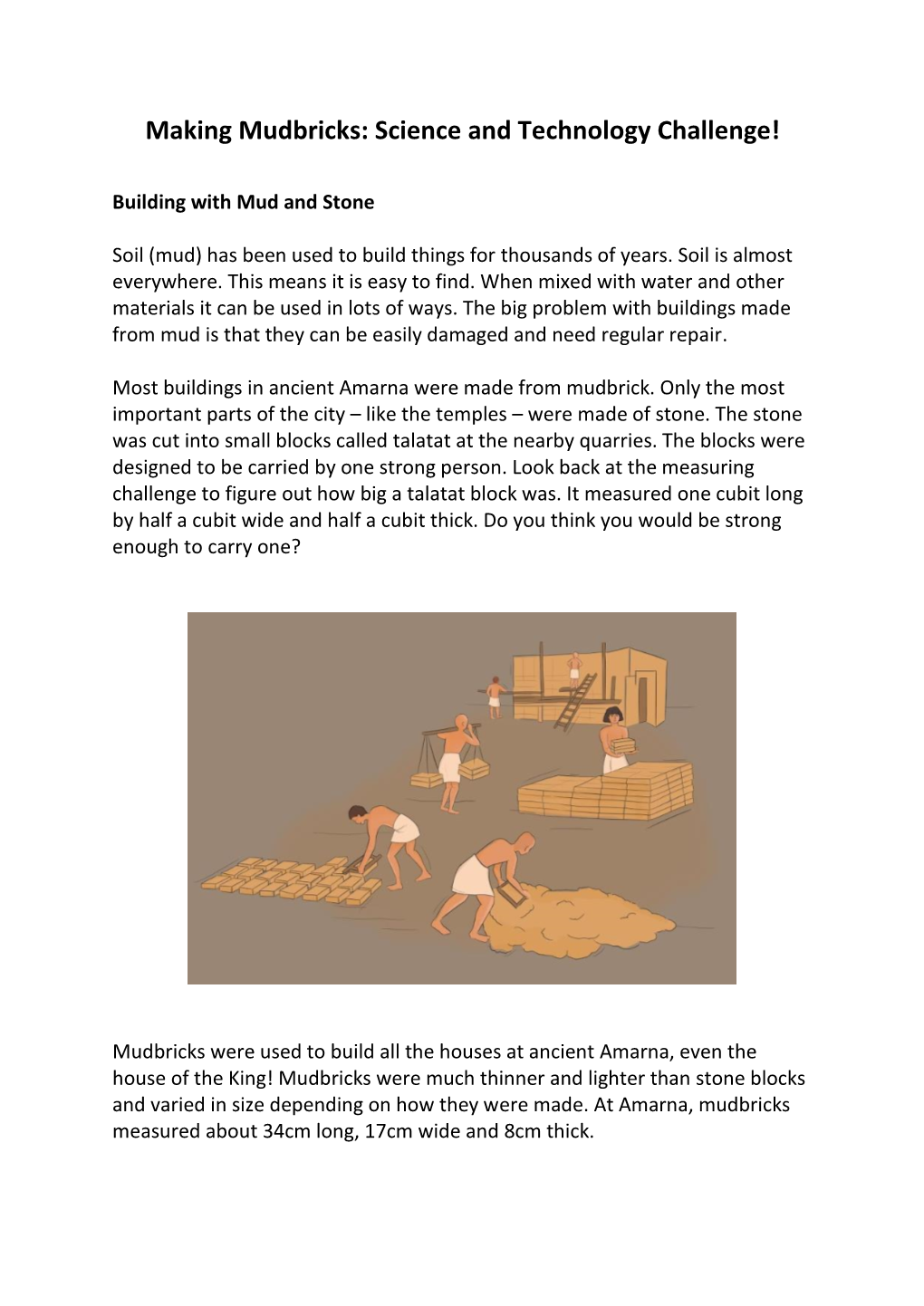 Making Mudbricks: Science and Technology Challenge!