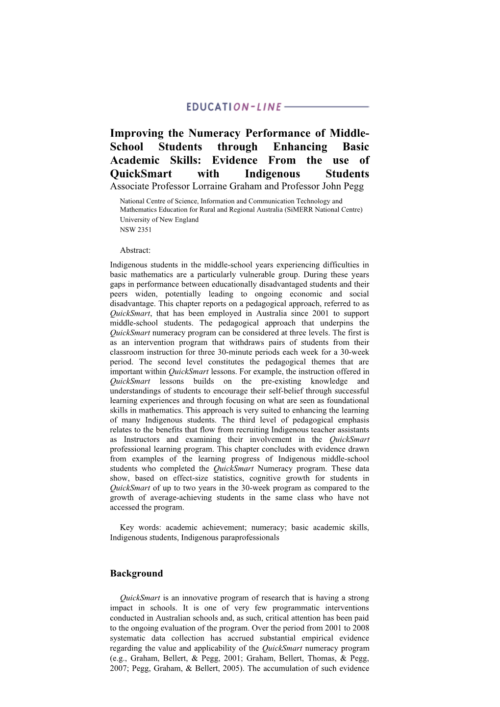 Improving the Numeracy Performance of Middle-School Students Through Enhancing Basic Academic