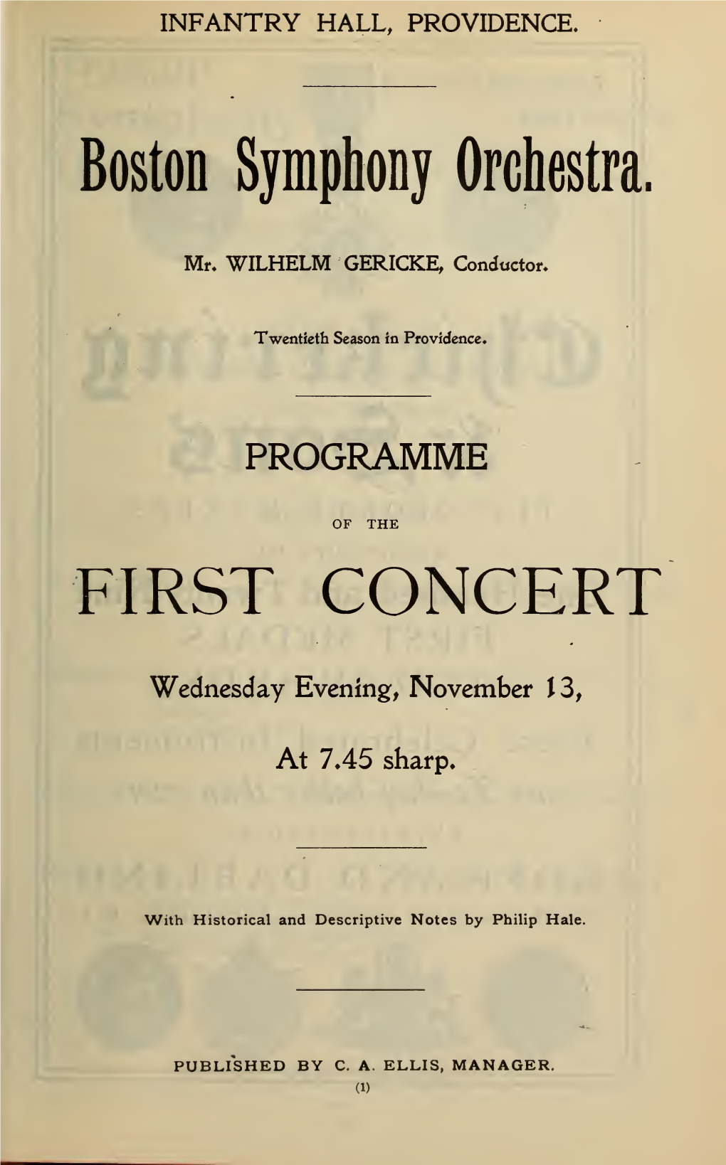 Boston Symphony Orchestra Concert Programs, Season 21,1901