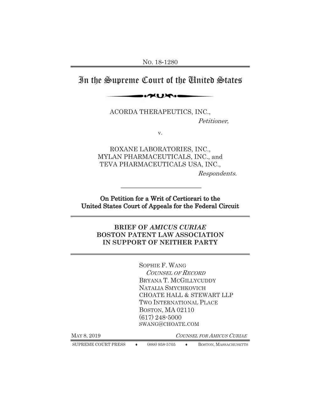 In the Supreme Court of the United States   ACORDA THERAPEUTICS, INC., Petitioner