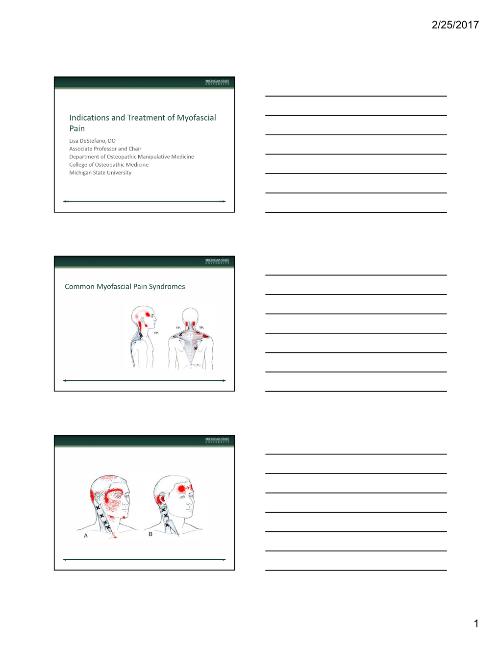 Indications and Treatment of Myofascial Pain