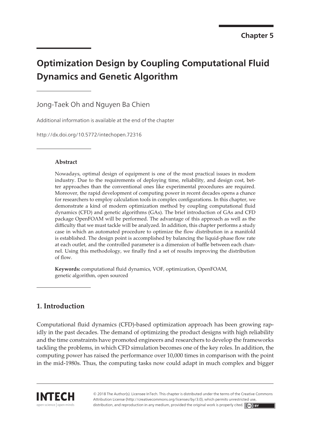 Optimization Design by Coupling Computational Fluid Dynamics and Genetic Algorithm 125