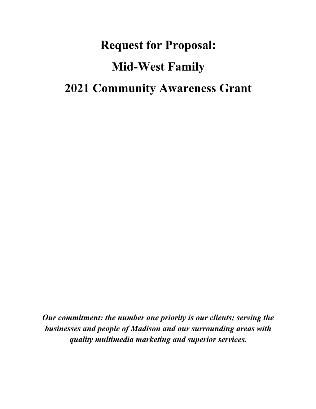 Mid-West Family 2021 Community Awareness Grant