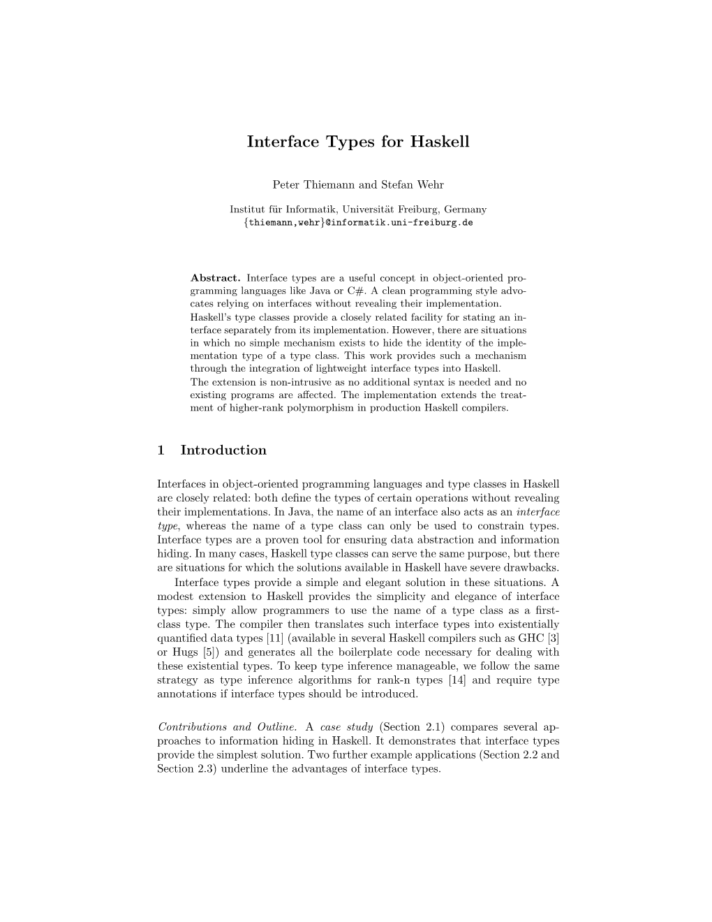 Interface Types for Haskell