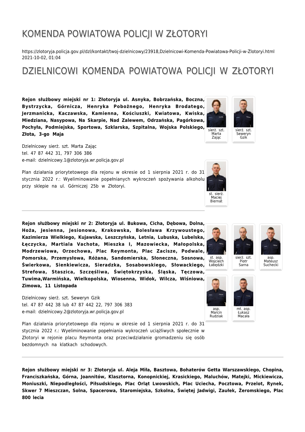 Dzielnicowi Komenda Powiatowa Policji W Złotoryi