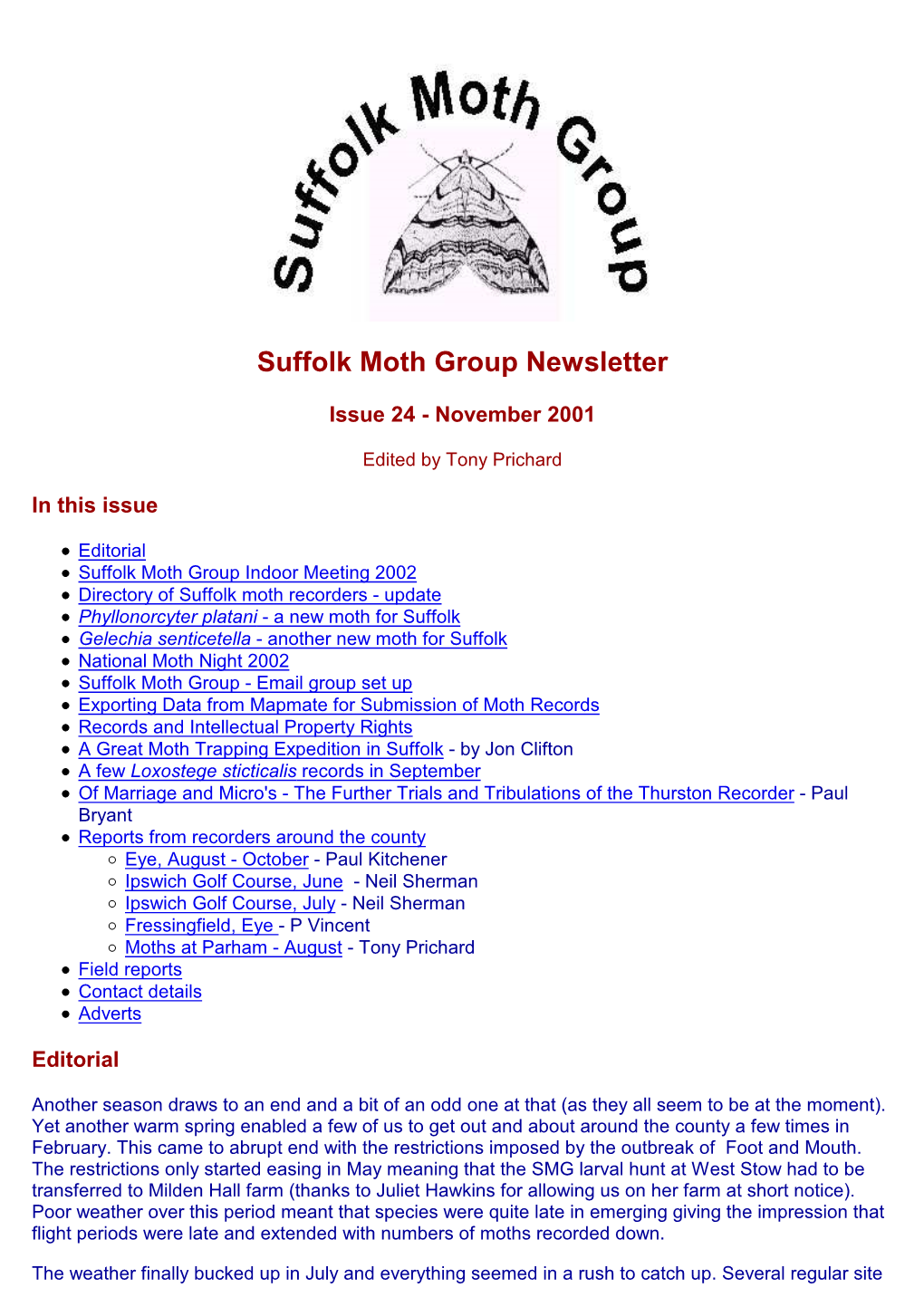 Suffolk Moth Group Newsletter