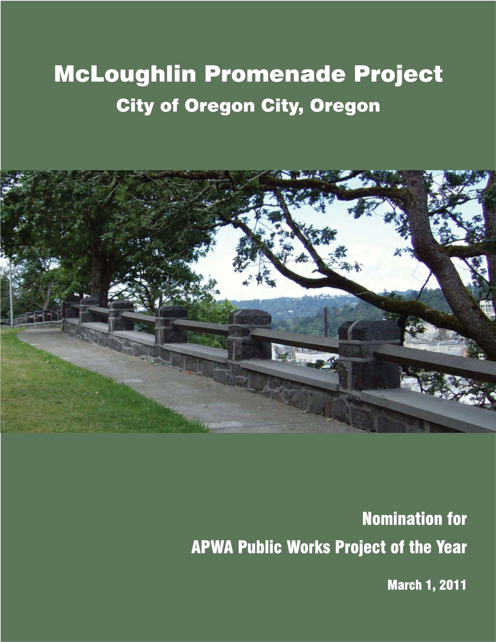 Mcloughlin Promenade Project City of Oregon City, Oregon