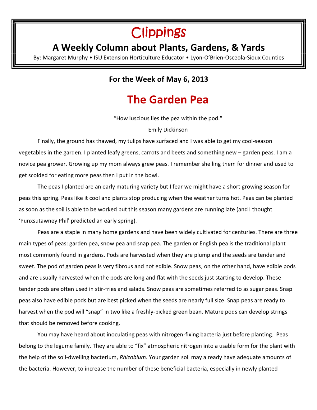 The Garden Pea