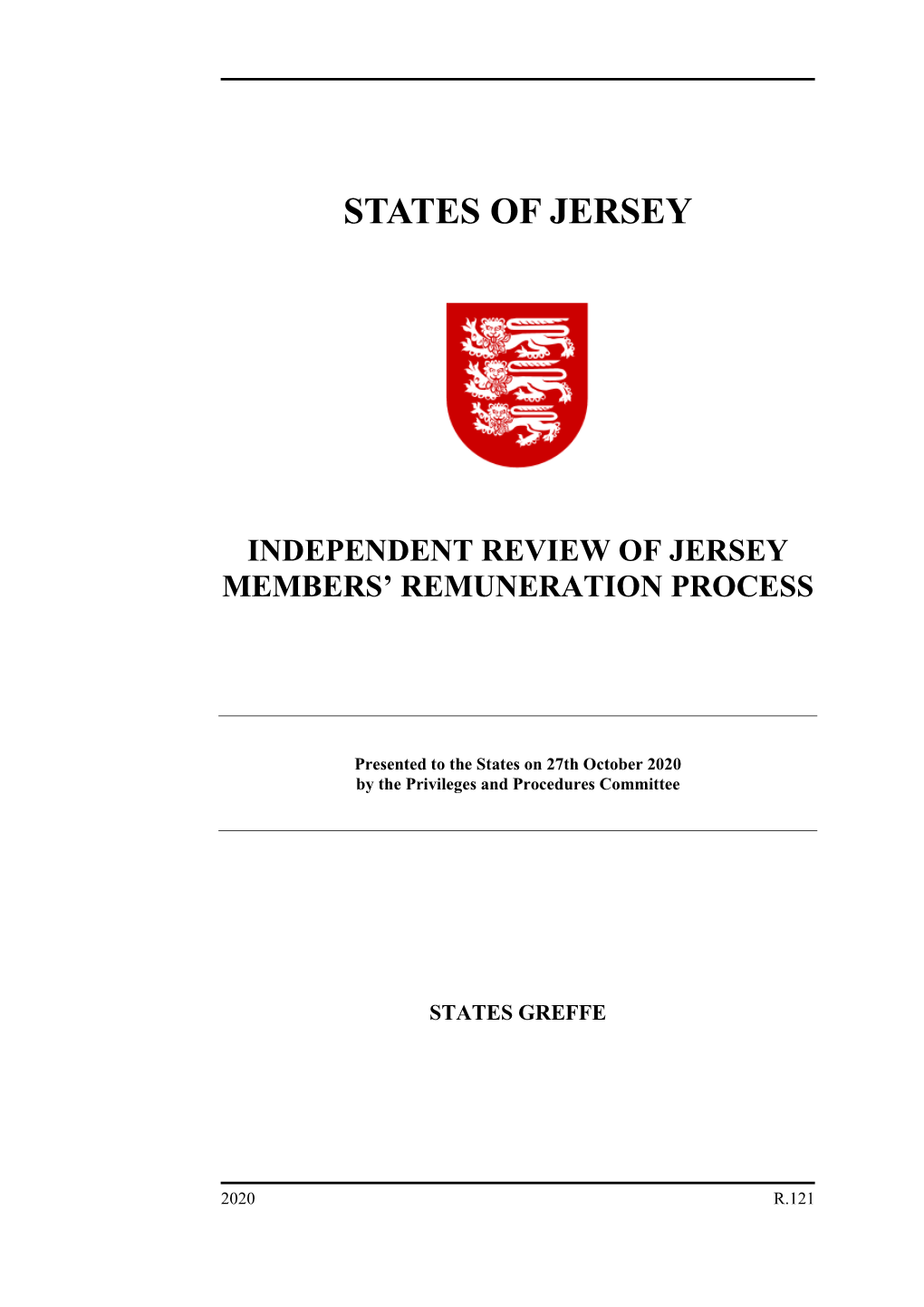 Independent Review of Jersey Members' Remuneration Process