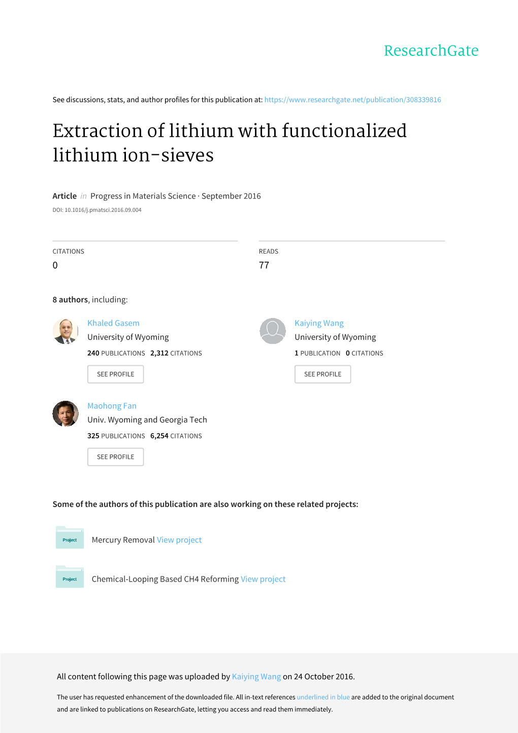 Extraction of Lithium with Functionalized Lithium Ion-Sieves