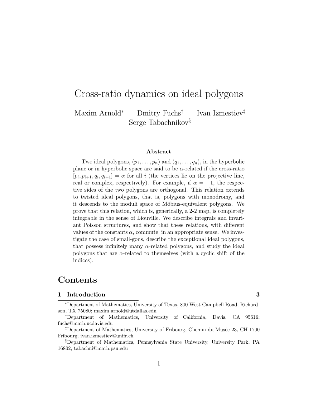 Cross-Ratio Dynamics on Ideal Polygons