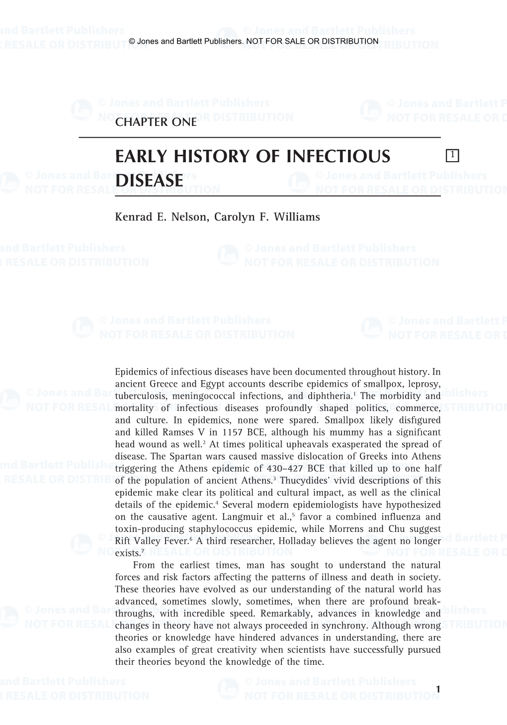 Early History of Infectious Disease 