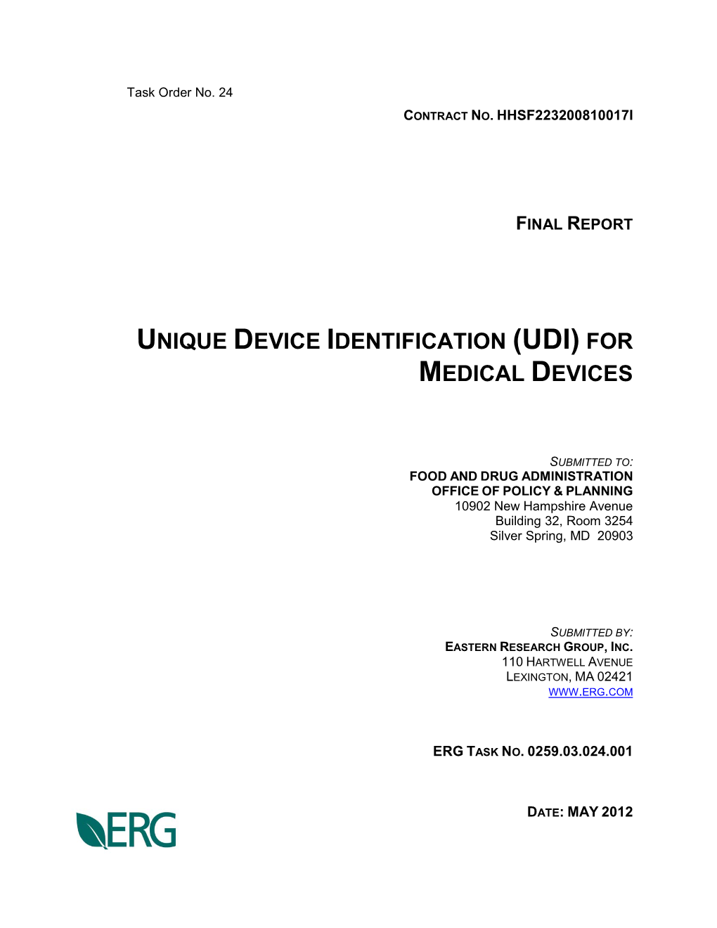 (Udi) for Medical Devices