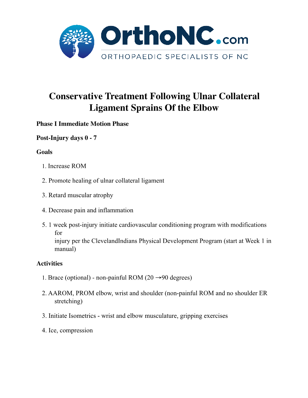 Elbow Rehab UCL Sprain Non Operative.Pages