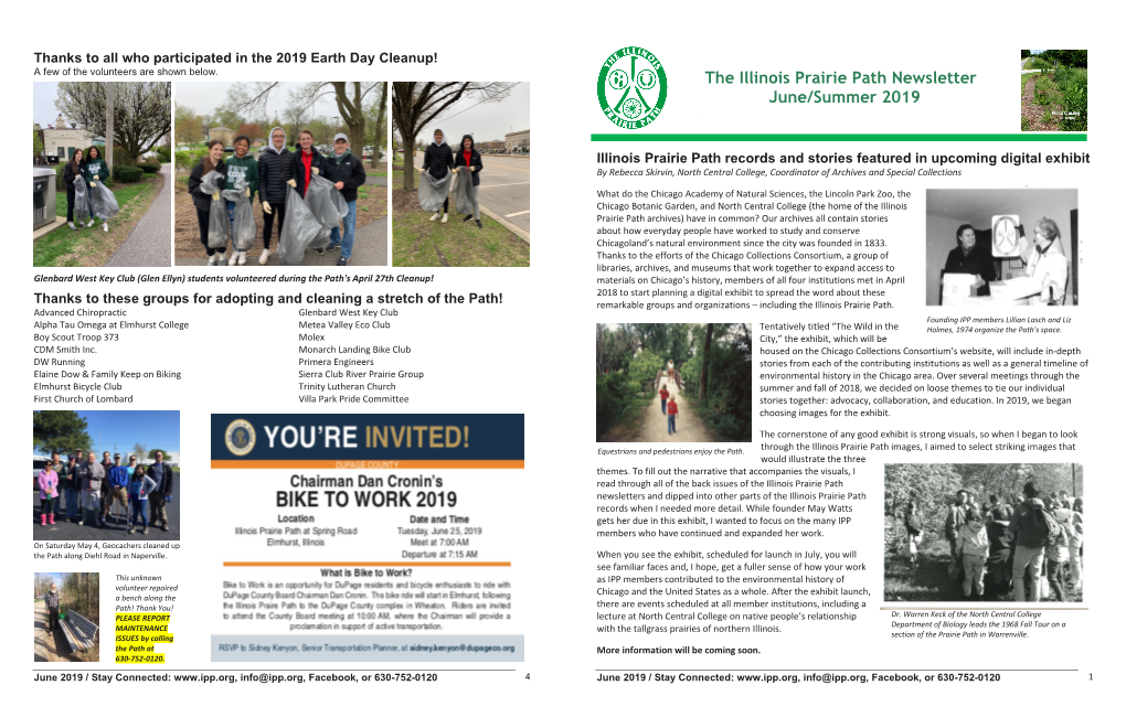 The Illinois Prairie Path Newsletter June/Summer 2019