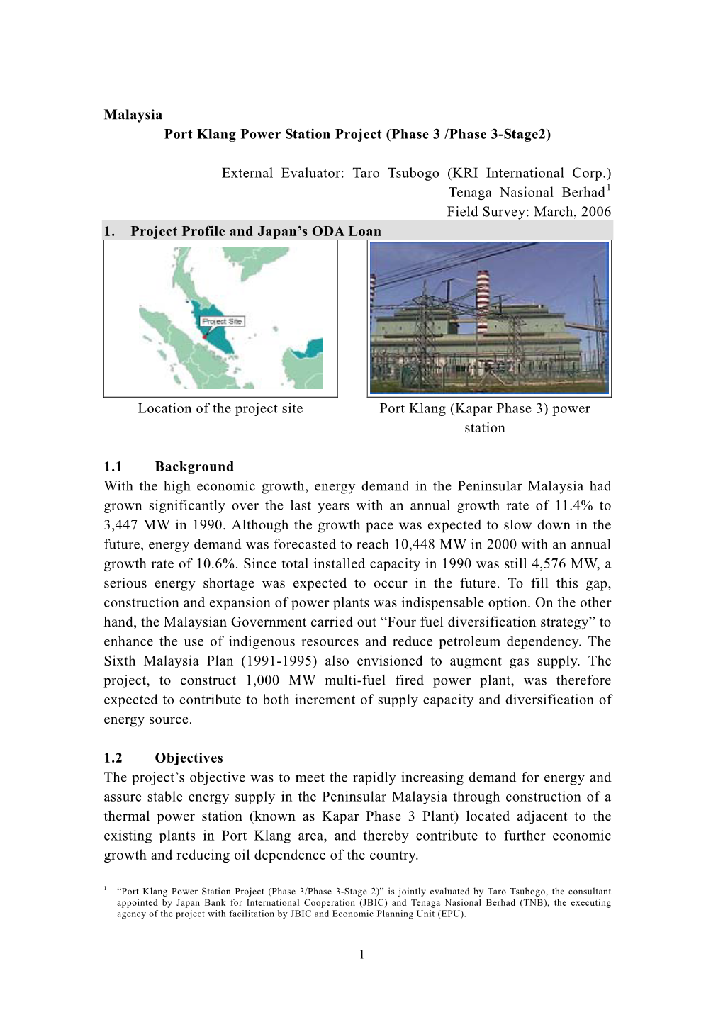 Malaysia Port Klang Power Station Project (Phase 3 /Phase 3-Stage2)