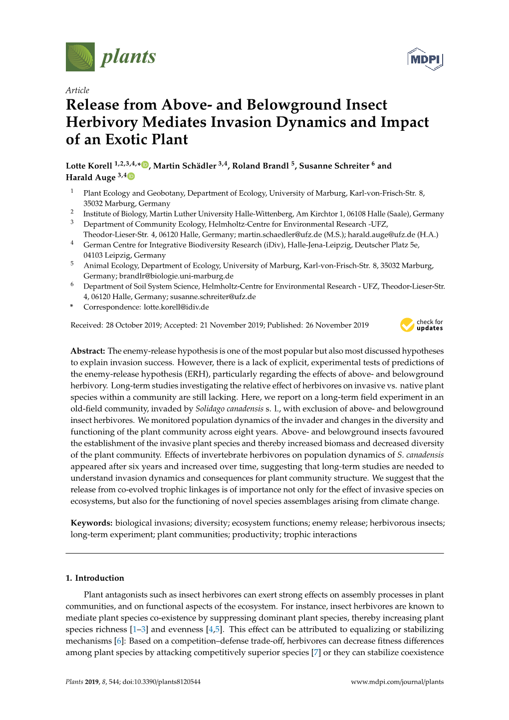 And Belowground Insect Herbivory Mediates Invasion Dynamics and Impact of an Exotic Plant