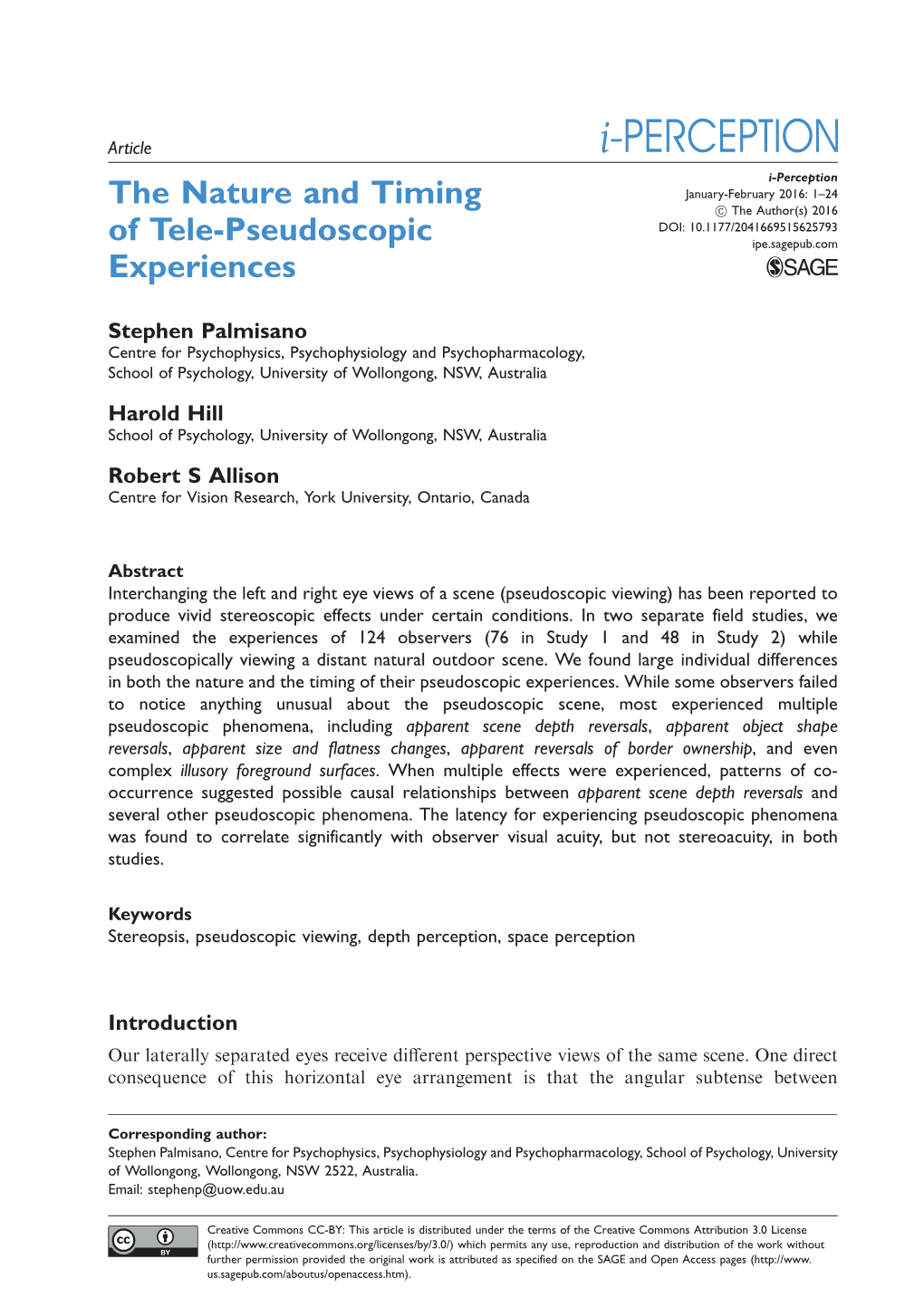 The Nature and Timing of Tele-Pseudoscopic