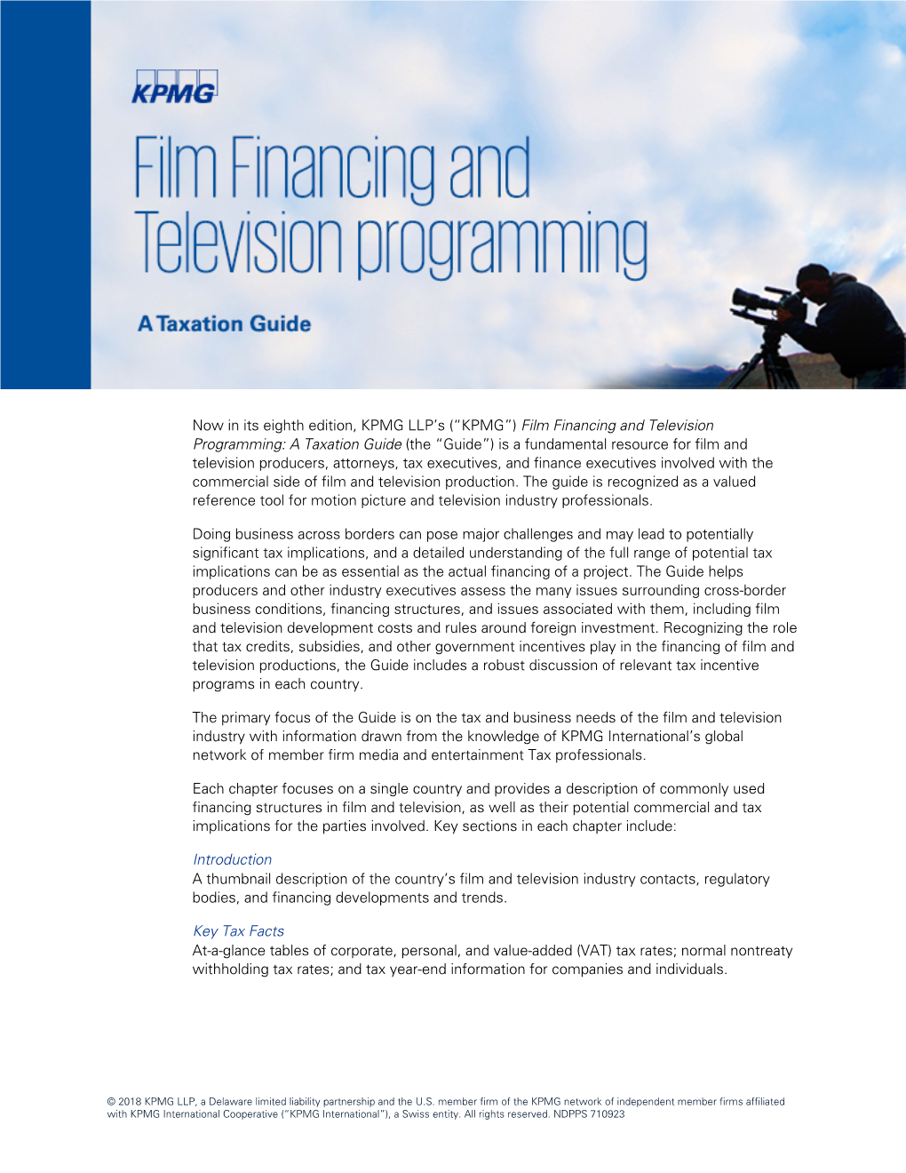 Film Financing and Television Programming: a Taxation Guide