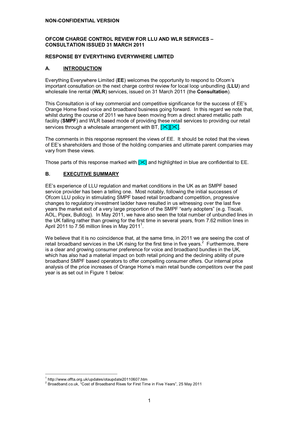 Question 3.1: Do You Agree with Ofcom’S Proposal to Set Synchronised Charge Controls for LLU and WLR?