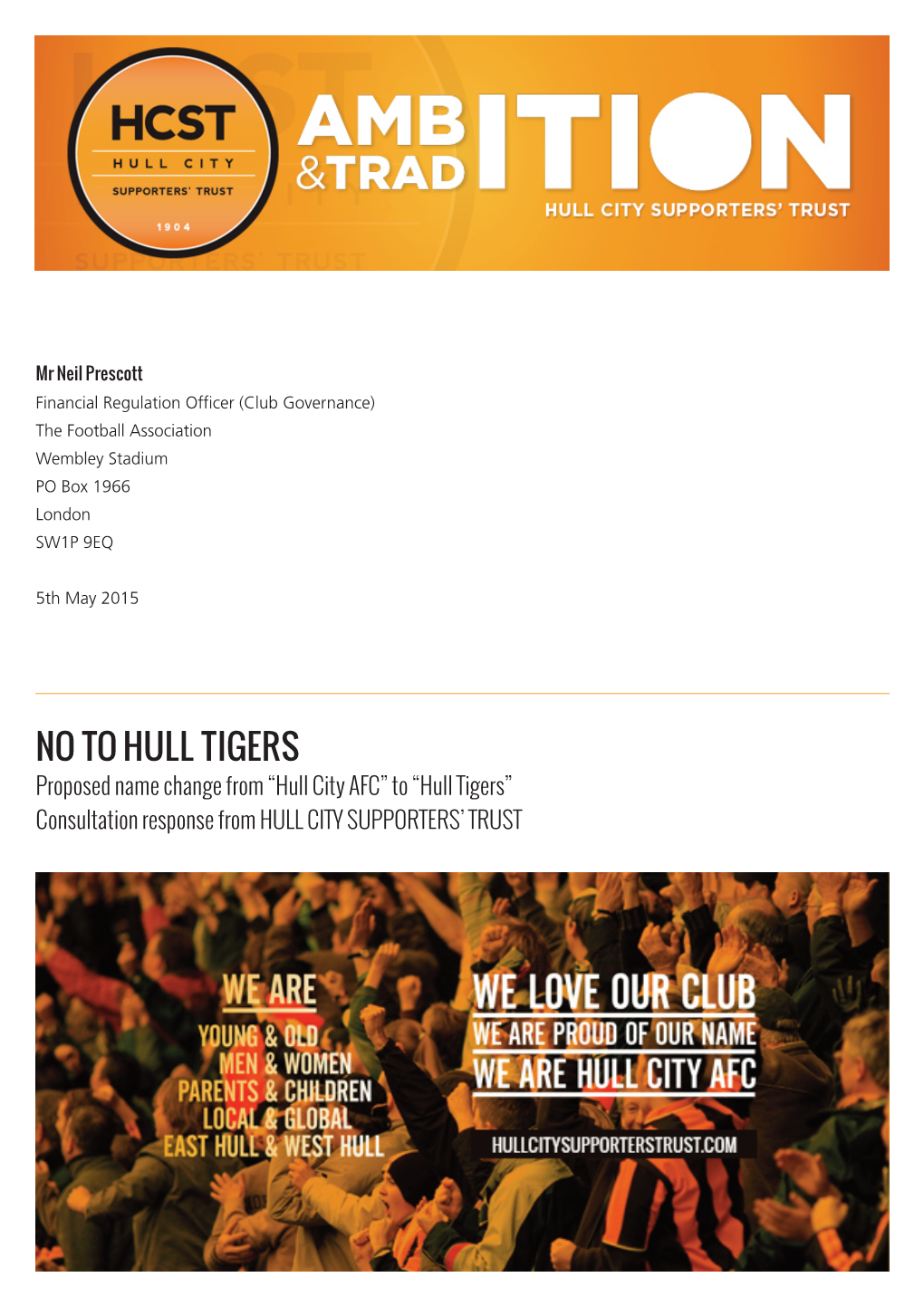 No to Hull Tigers