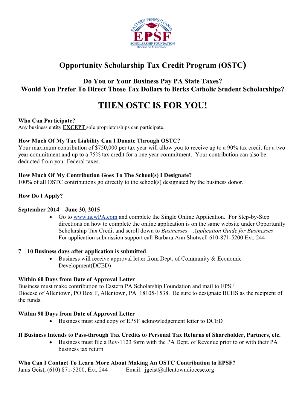 Pennsylvania Educational Improvement Tax Credit (EITC)