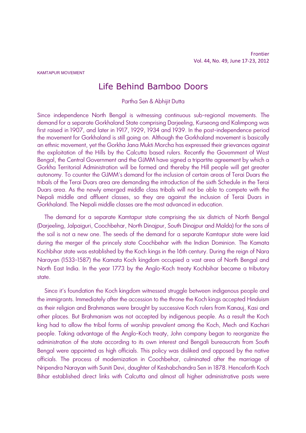 Life Behind Bamboo Doors