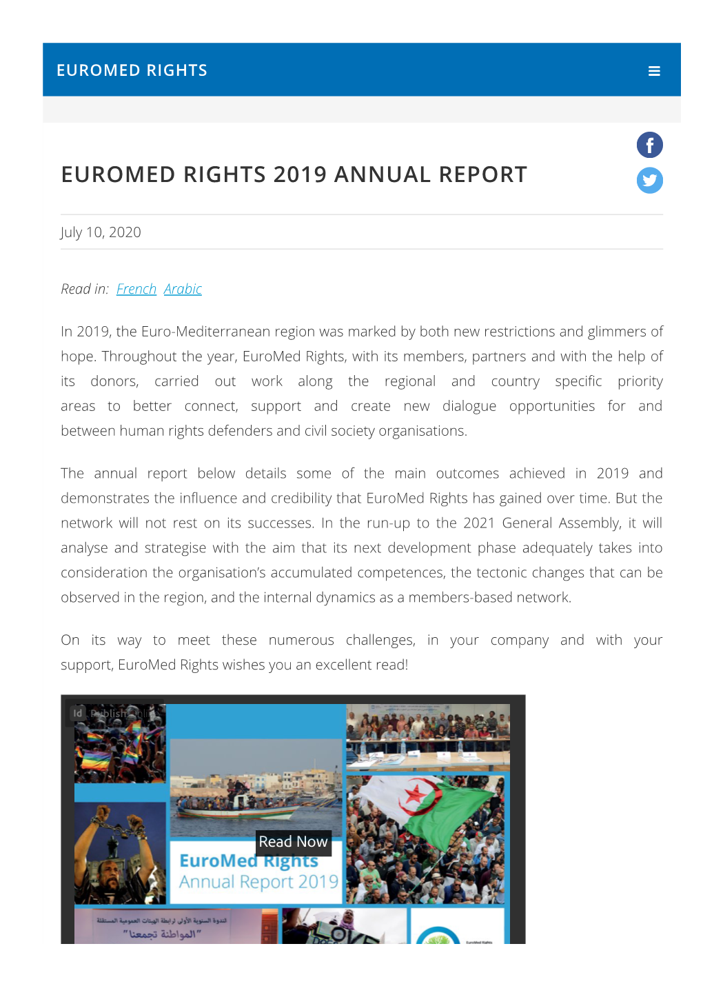 Euromed Rights 2019 Annual Report