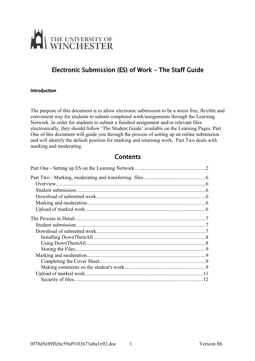 Electronic Submission Staff Guide