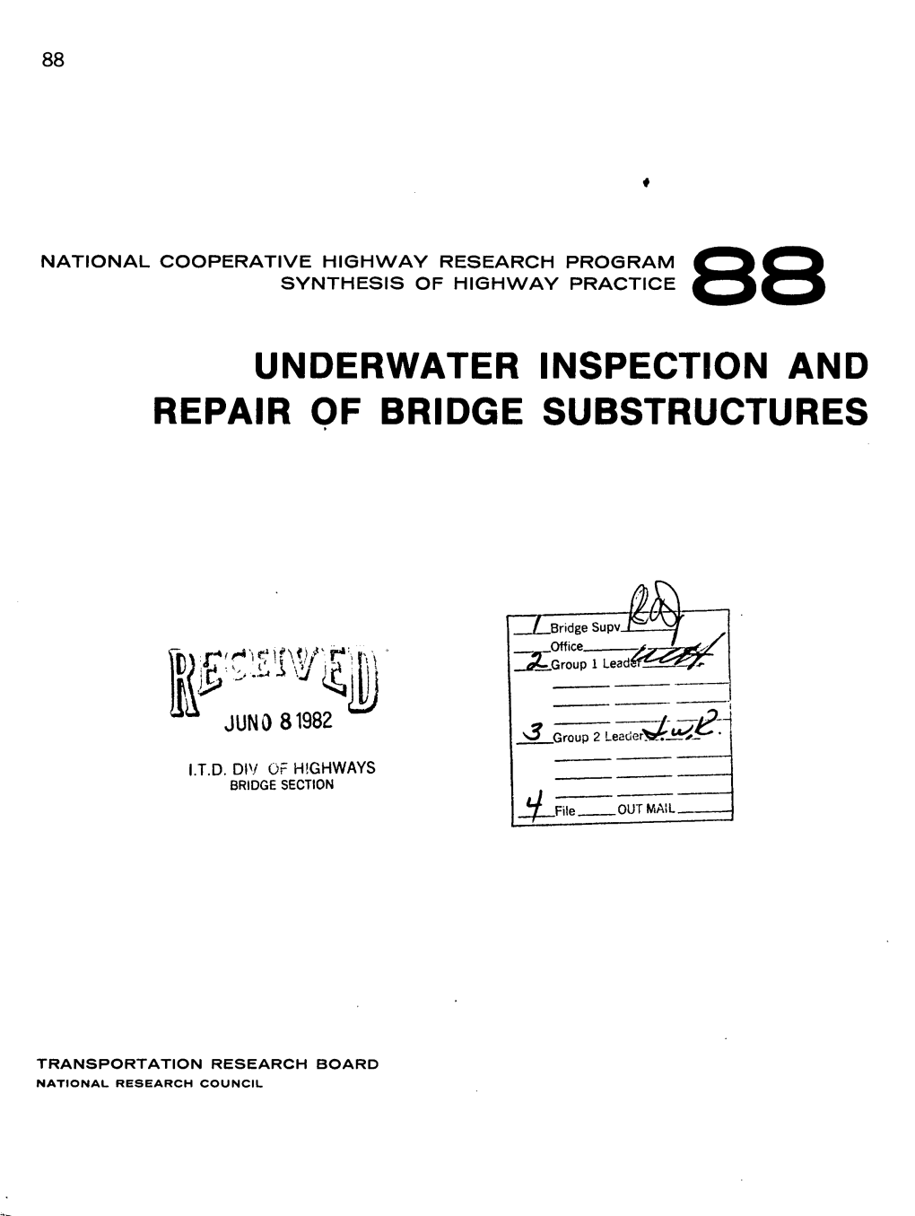 Underwater Inspection and Repair of Bridge Substructures