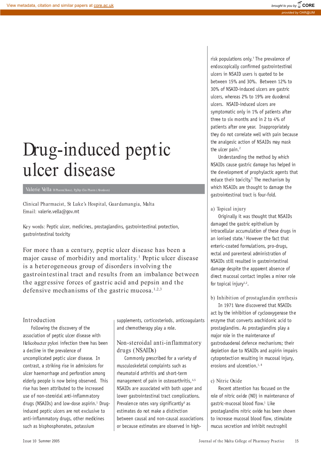Drug-Induced Peptic Ulcer Disease