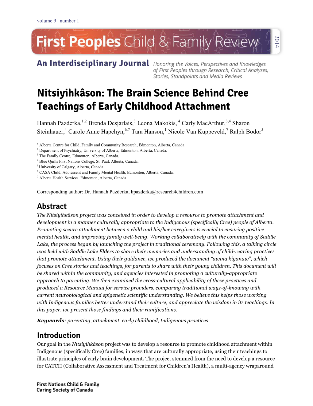 The Brain Science Behind Cree Teachings of Early Childhood Attachment