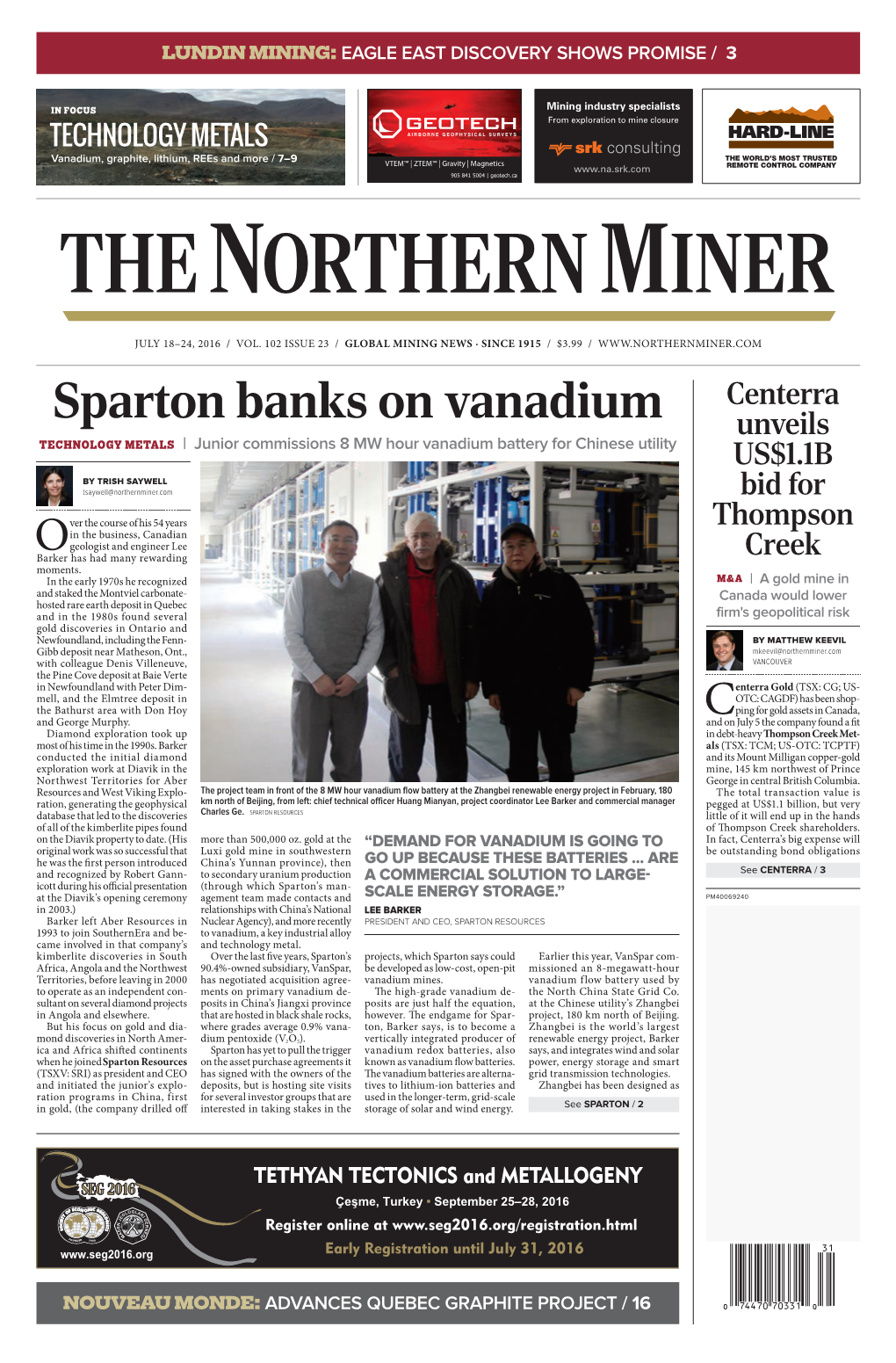Sparton Banks on Vanadium