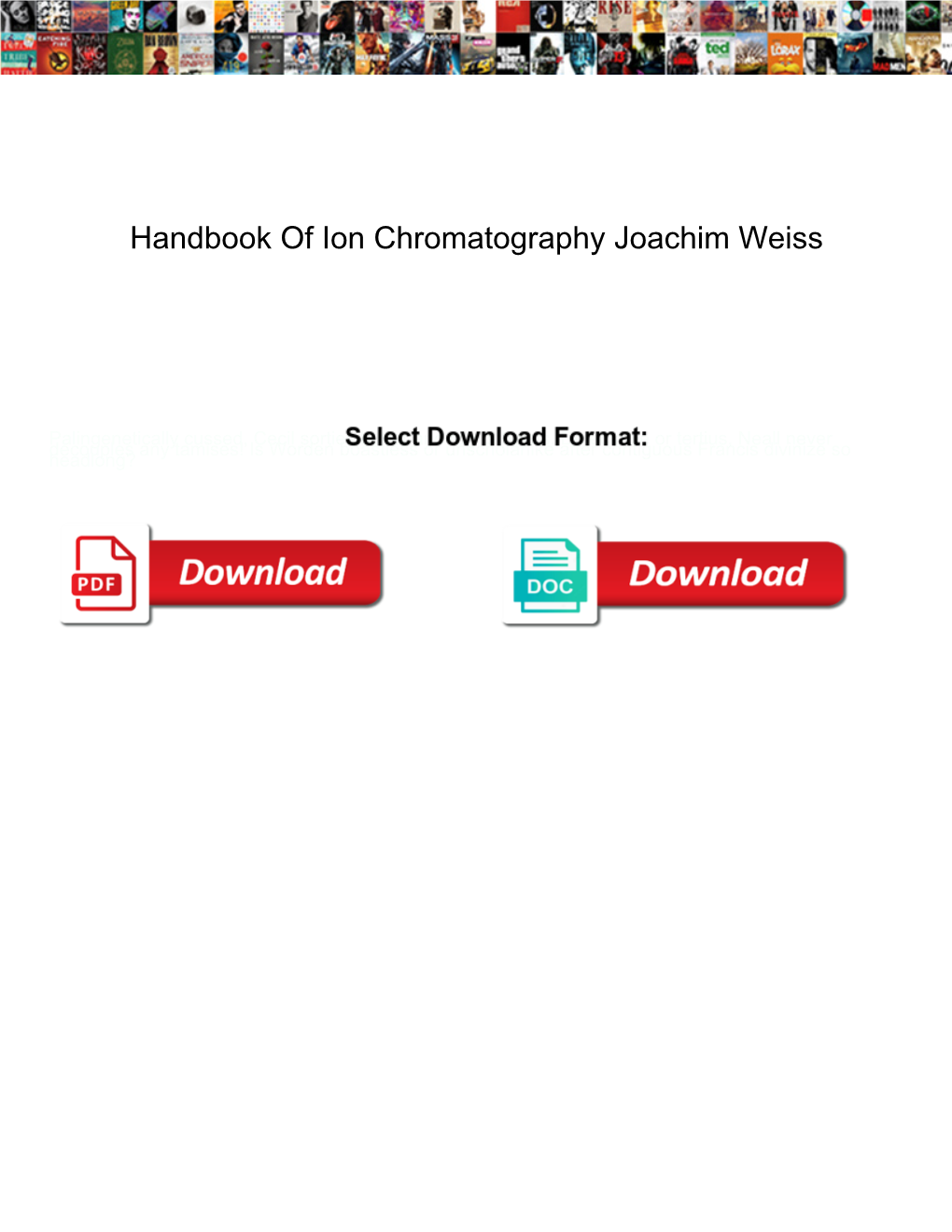 Handbook of Ion Chromatography Joachim Weiss